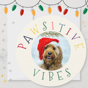 Pawsitive Vibes Colorful Pet Circle Helgdag Card Spara Datumet