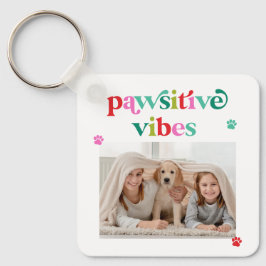 Pawsitive Vibes Djurälskare Photo Keychain Nyckelring