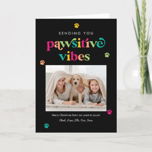 Pawsitive Vibes Editable Färg Pet Helgdag Card Helgkort