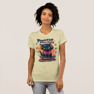 Pawsitive Vibes Only Auktoriserad Cat Whisperer T Shirt