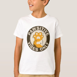 Pawsitive vibes only Cute Cat Paw Funny Pun T Shirt