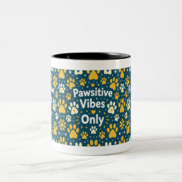 Pawsitive Vibes Only Hund Pawskaft Kaffe Mugg