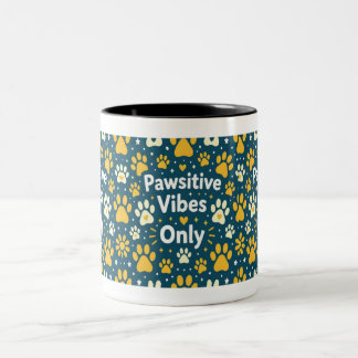 Pawsitive Vibes Only Hund Pawskaft Kaffe Mugg