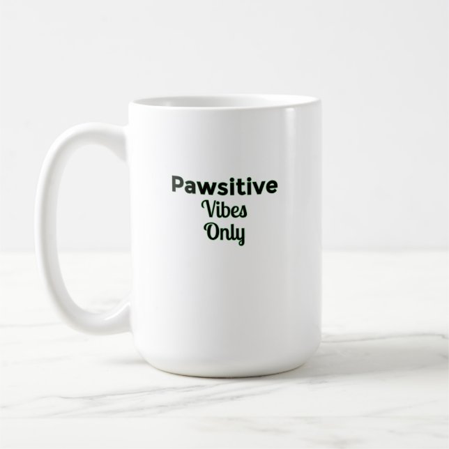 🐾 Pawsitive Vibes Only — Uppfröjande Desi för hus Kaffemugg (Vänster)
