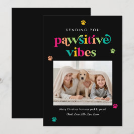 Pawsitive Vibes Redigerbar Färg Julkort för Husdju
