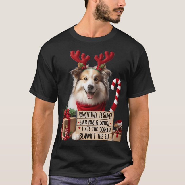 PAWSITIVELY FESTIVE Dog | Funny Christmas Cookies  T Shirt (Framsida)