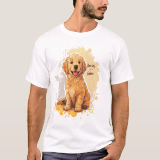 Pawsitively Golden - Stänk Art Stil Golden Retri T Shirt