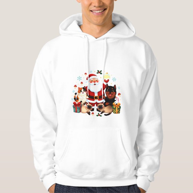 Pawsitively Jolly: Santa’s Merry Menagerie Hoodie (Framsida)