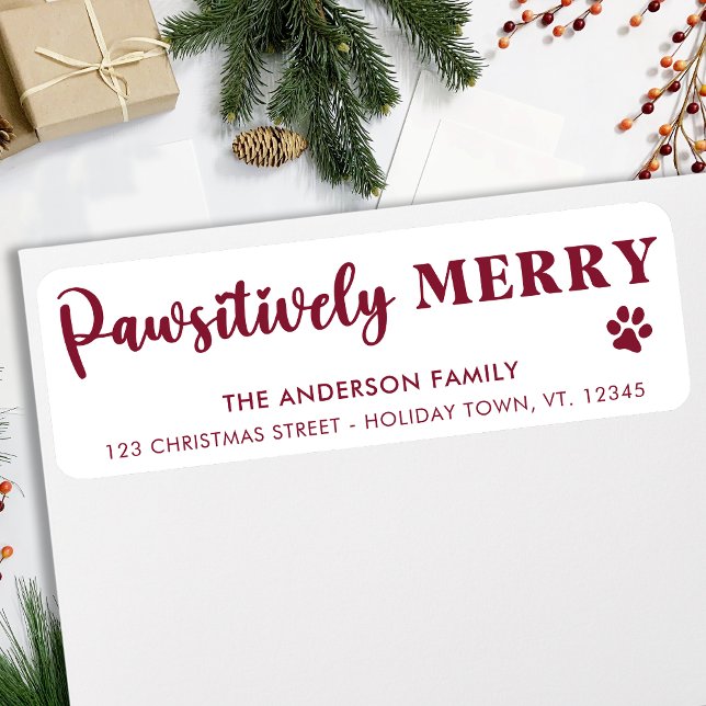 Pawsitively Merry Anpassningsbar Pet Tass Returadr Returadress Etikett (Skapare uppladdad)