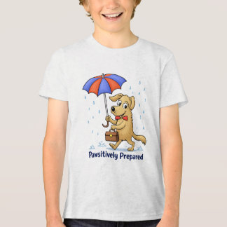 Pawsitively Prepared – Cute Dog with Umbrella T Shirt