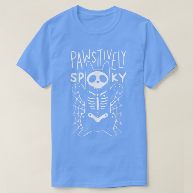 Pawsitively Spooky Funny Halloween Costume Cat Ske T Shirt (Design framsida)