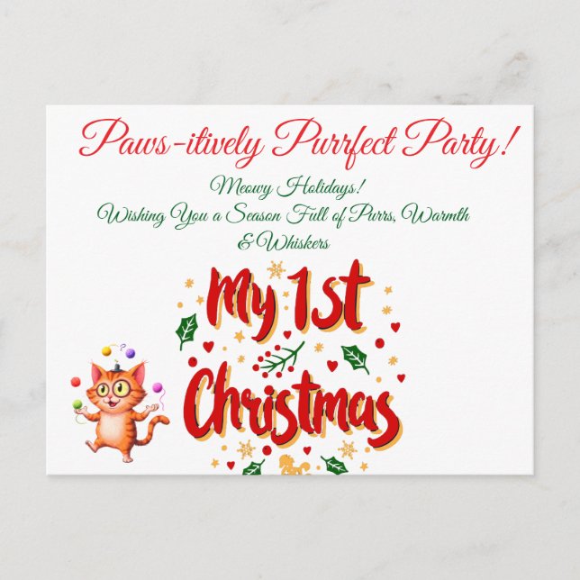 Pawsivt 1:a julklappen och Baby Helg Vykort (Framsida)