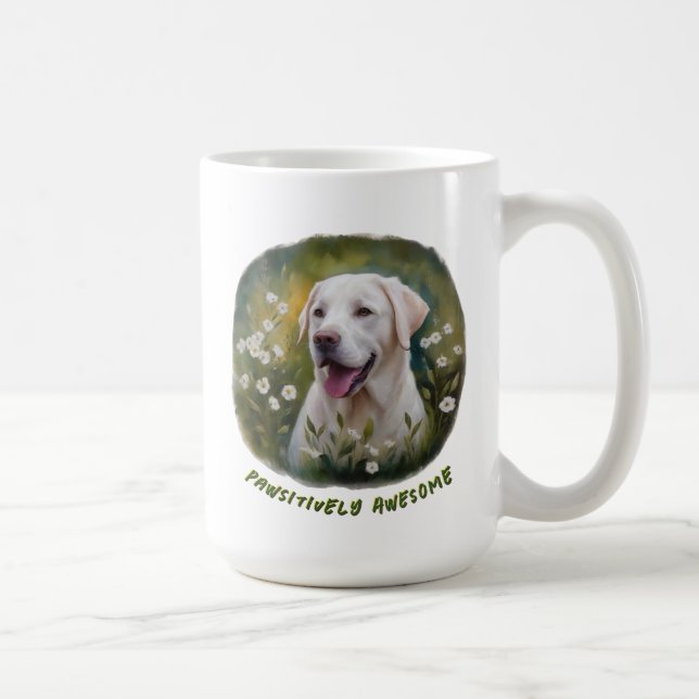 Pawsivt Fantastisk White Labrador Mugg (Höger)