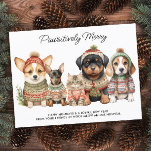 Pawsivt God jul Hund Cat Pet Business Helg Vykort
