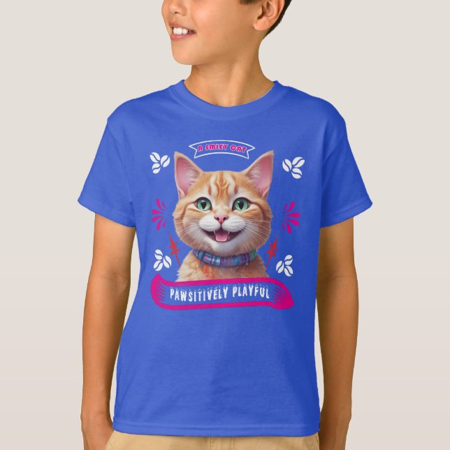 Pawsivt lekfull katt t shirt (Framsida)