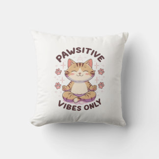 Pawsivt ljus Endast kute Yoga Cat Design Kudde