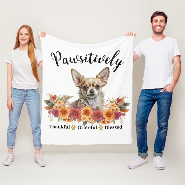 Pawsivt tacksam, tacksam, välsignad Cute-Hund Fleecefilt (På plats)