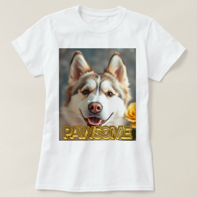  PAWsom! Cute Husky Tee (Design framsida)