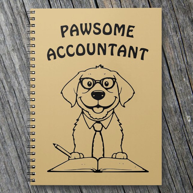Pawsome Accountant Cute Hund Writing Notebook Anteckningsbok (Skapare uppladdad)