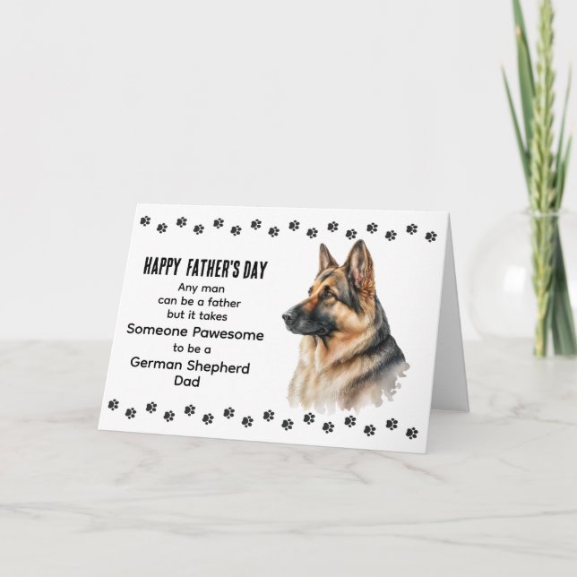 Pawsome Best Hund Pappa German Shepherd Fars dag Helgkort (Framsida)