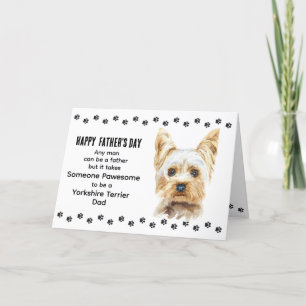 Pawsome Best Yorkshire Terrie Hund Pappa Fars dag Helgkort