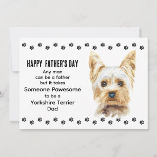 Pawsome Best Yorkshire Terrier Hund Pappa Fars dag Julkort
