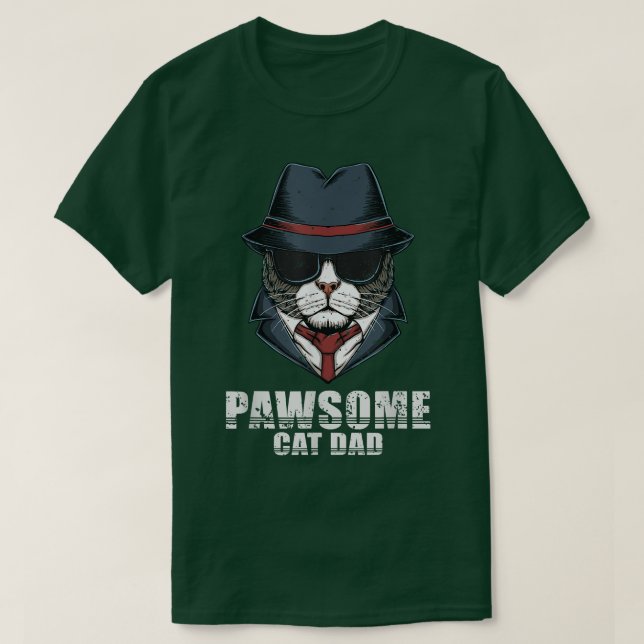 Pawsome Cat Dad Best Dad Ever Cat Daddy Cat Lovers T Shirt (Design framsida)