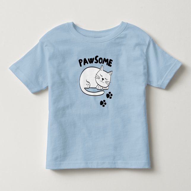 PAWSOME Cat T-Shirt (Framsida)