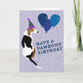 Pawsome för trädfotgängareCoonhound födelsedag Kort