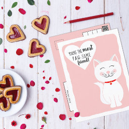 Pawsome Friend Kattunge Galentine's Day Hälsning Helg Vykort