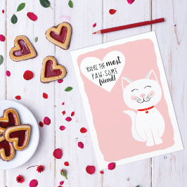 Pawsome Friend Kattunge Galentine's Day Hälsning Helgkort