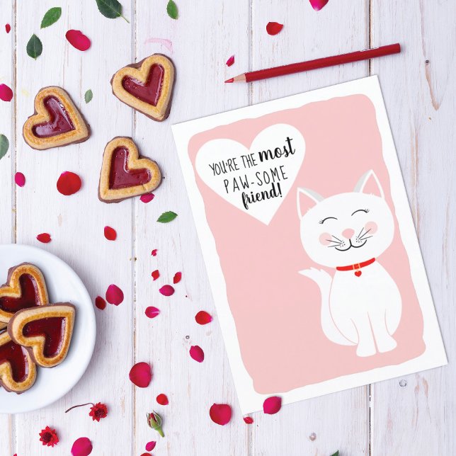 Pawsome Friend Kattunge Galentine's Day Hälsning Helgkort (Skapare uppladdad)