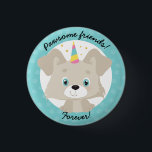 Pawsome Friends For Unicorn Puppy Birthday Knapp<br><div class="desc">Unicorn Puppy Birthday Button - Kom här, sitt och stanna! Du har precis hittat "ulti-mutt"-knappen hund älskare party. Fullt av personlighet, den här utformningen har en lekfull och magisk enmajsvalp som är redo till party! Precis som knappen säger, kommer du att bli "häftiga vänner för evigt" med den här lilla...</div>
