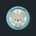 Pawsome Friends For Unicorn Puppy Birthday Knapp<br><div class="desc">Unicorn Puppy Birthday Button - Kom här, sitt och stanna! Du har precis hittat "ulti-mutt"-knappen hund älskare party. Fullt av personlighet, den här utformningen har en lekfull och magisk enmajsvalp som är redo till party! Precis som knappen säger, kommer du att bli "häftiga vänner för evigt" med den här lilla...</div>