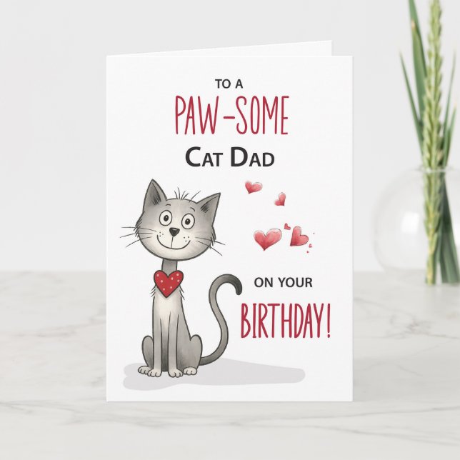 Pawsome from Cat Pappa Funny Birthday Kort (Framsida)