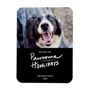Pawsome Howlidays Rolig hund fotoHelgdag Magnet