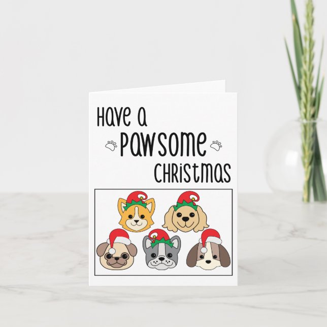 Pawsome Hund-julkort Kort (Framsida)
