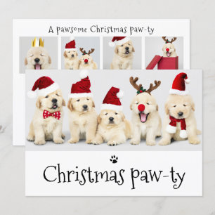 Pawsome Hund Pawty jul 5 Photo Card Inbjudningar
