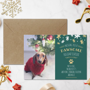 Pawsome Julhelg Pet Helgdag Photo Julkort