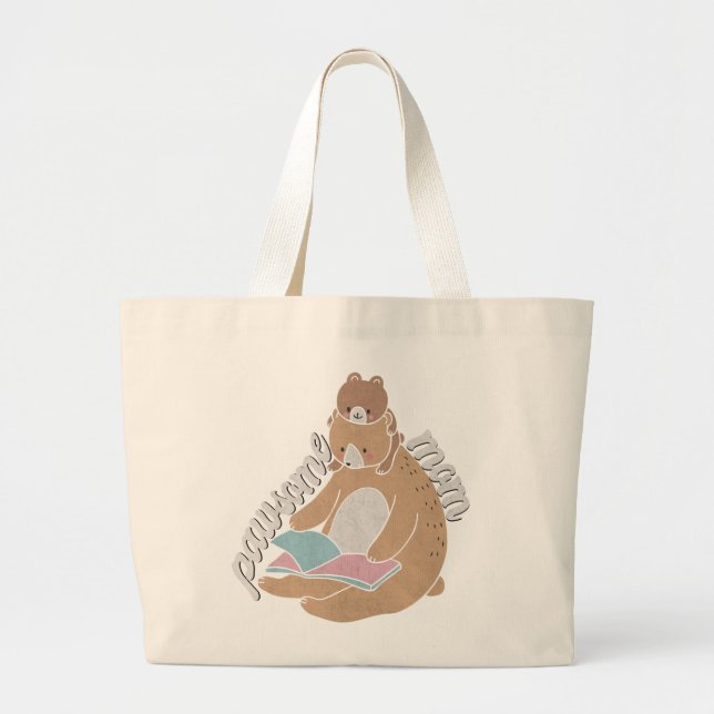 Pawsome Mamma Large Tote Bag Jumbo Tygkasse (Framsidan)
