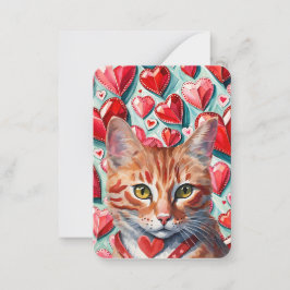 "Pawsome" Orange Tabby katt Classroom Valentine Anteckningskort