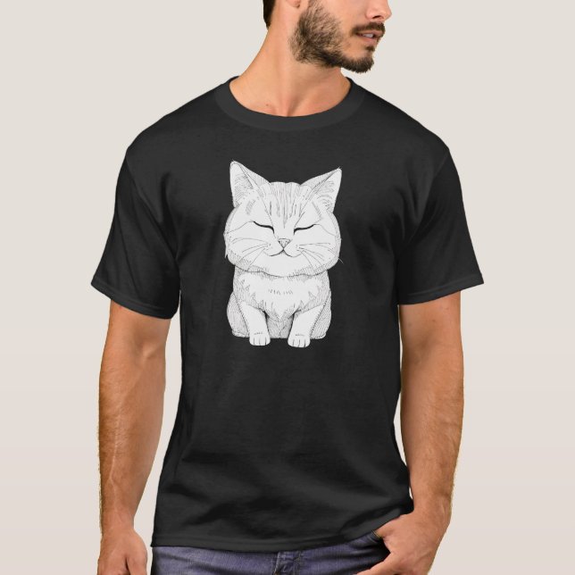 Pawsome Patterned Cat - Relaxed Kitten TSQ T Shirt (Framsida)
