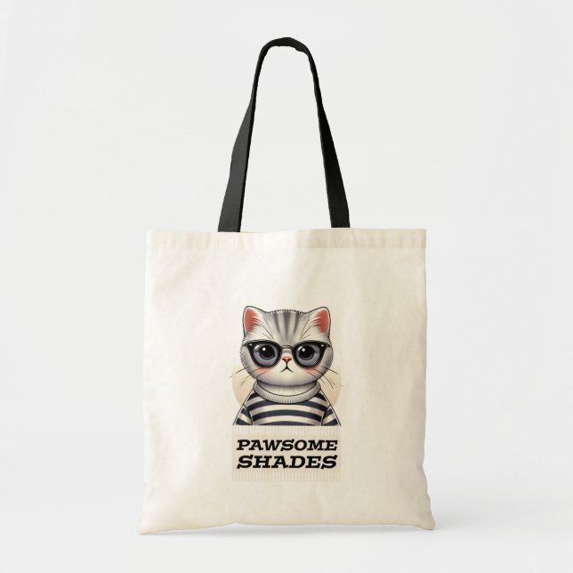 Pawsome Shades – Cool Katt med Solglasögon Design Tygkasse (Framsidan)