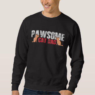 PAWSOME Vintage Best Cat Pappa nånsin Shirt Cat Pa Lång Ärmad Tröja
