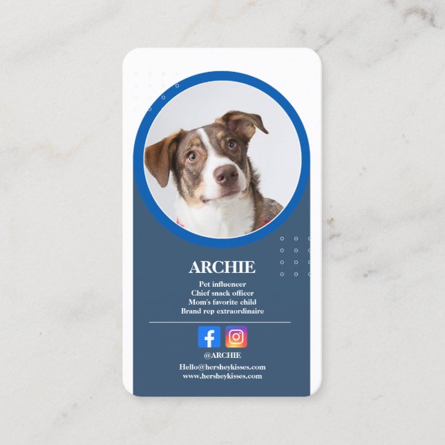 Pawsomisk Professionell: Hund Photo Social Media Visitkort (Framsida)