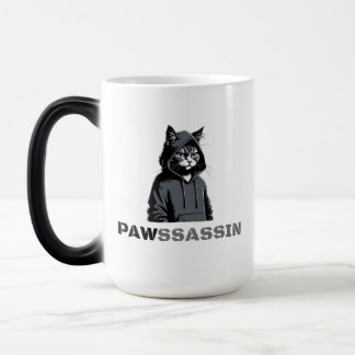 PAWSSASSIN Föränderlig Mugg – Huvmössa Katt i Förk