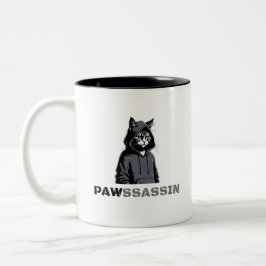 PAWSSASSIN - Hood Cat Coffee Mug Två-Tonad Mugg