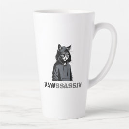 PAWSSASSIN Latte Mug – Hood Cat Energy