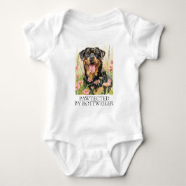 Pawtected by Rottweiler – Baby Bodysuit Gift T Shirt