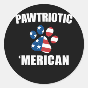 Pawtriotic Merican Hund Cat Tass USA flagga Runt Klistermärke